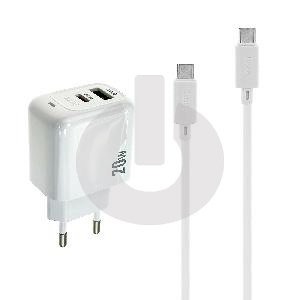 Зарядное устройство HOCO CS54A (2 Порта Type-C и USB-A, Кабель Type-C - Type-C) белое фото