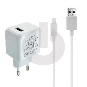 Зарядное устройство HOCO CS11A с кабелем USB - Lightning черное фото