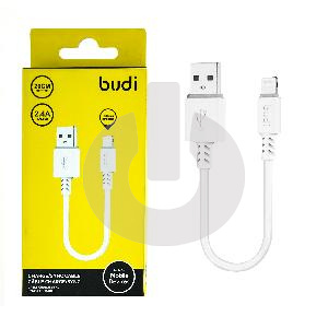 Кабель Type-C - Lightning Budi L20 (20cм х 2.4A) белый фото