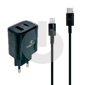 Зарядное устройство FaizFull FC148 (Type-C 25W, Кабель Type-C - Lightning) черное фото