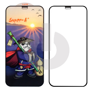 Стекло защитное для iPhone 12 Mini (Super A+) черное фото