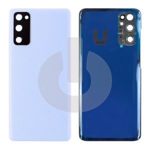 Крышка задняя для Samsung S20 (G980F) со стеклом камеры голубая фото