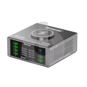 Станция зарядная MasterGo SFC 8 Max (4 USB х 4 Type-C) с беспроводной зарядкой фото