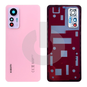 Крышка задняя для Xiaomi 12 Lite (2203129G) со стеклом камеры розовая фото