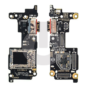 Шлейф/ плата зарядки для Xiaomi 12T (22071212AG)/ 12T Pro (22081212UG) системный разъем/ микрофон/ коннектор SIM фото