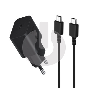 Зарядное устройство Type-C для Samsung (1.8м х 5A х 45W) с кабелем Type-C - Type-C) в упаковке чёрный фото