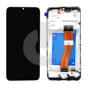 Дисплей с тачскрином для Samsung A02s (A025F) в рамке черный ORG фото