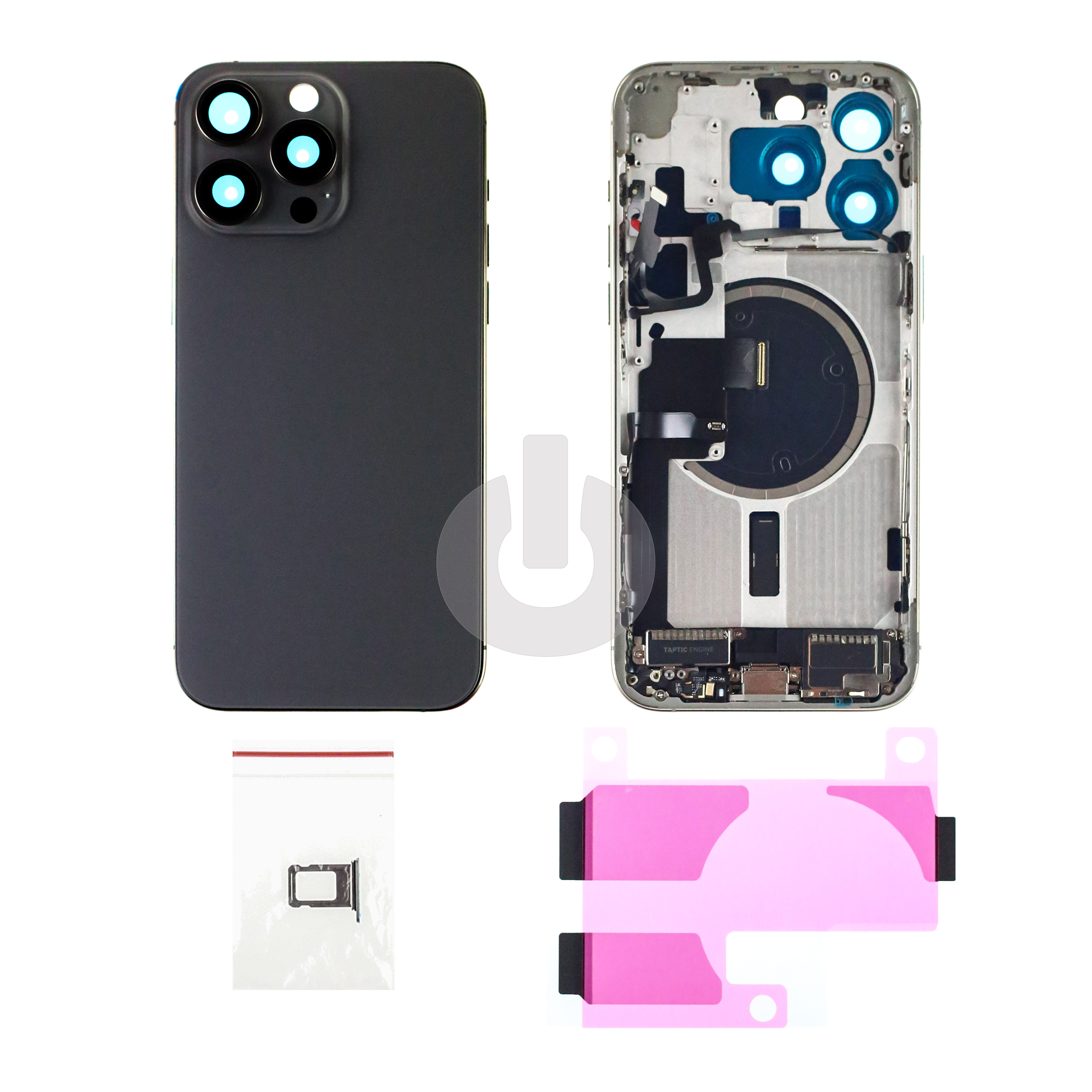 Корпус для iPhone 15 Pro Max черный титан Premium фото