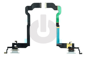 Шлейф/ плата зарядки для iPhone X системный разъем/ микрофон белый ORG фото