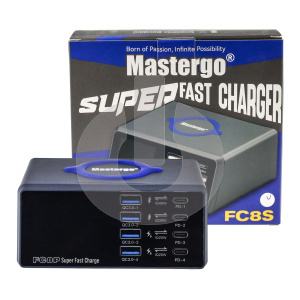 Станция зарядная MasterGo MG-FC8P (4 USB х 4 Type-C) с беспроводной зарядкой фото