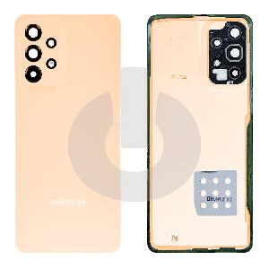 Крышка задняя для Samsung A33 5G (A336B) со стеклом камеры оранжевая фото