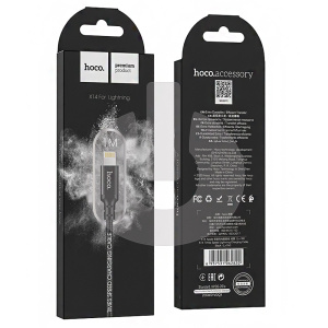 Кабель USB - Lightning HOCO X14 (1м х 2.4A) черный фото