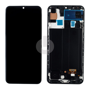Дисплей с тачскрином для Samsung A50 (A505F)/ A30 (A305F) в рамке черный In-Cell фото